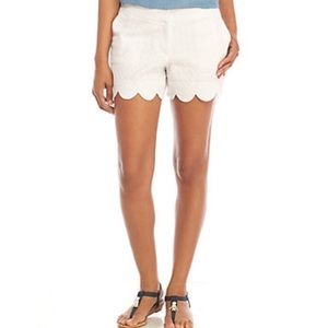 White Scallop Shorts